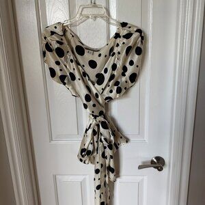 black n white polka blouse